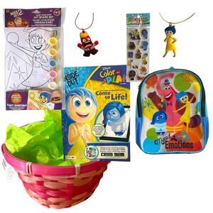 Disney Pixar Inside Out Toy Bundle – Backpack, Coloring Book, Necklace Play Set